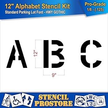 Amazon.co.jp: 舗装ステンシル - 12インチ アルファベットキット